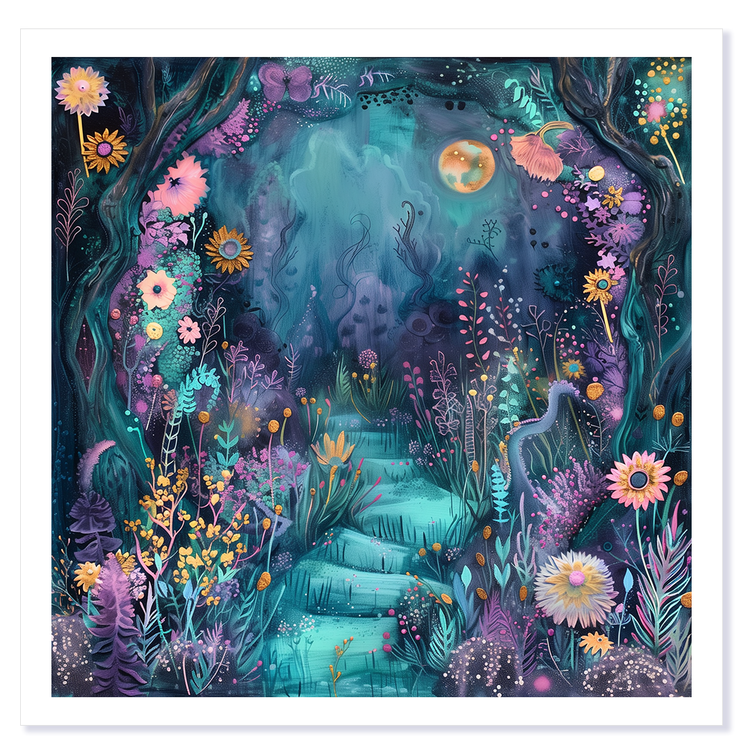 Mystical Garden Steps Art Card