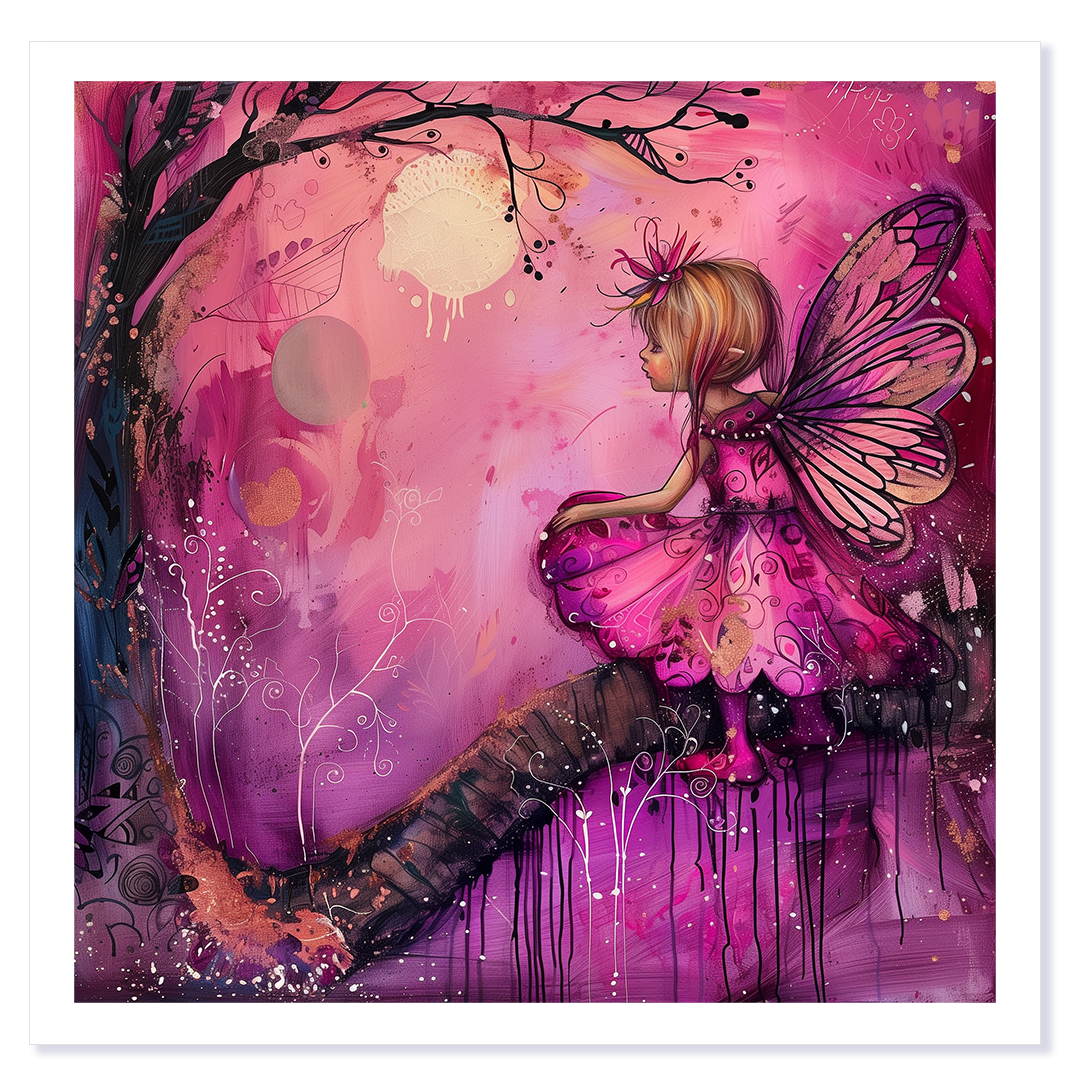 Twilight Flutter Fairy Art Card