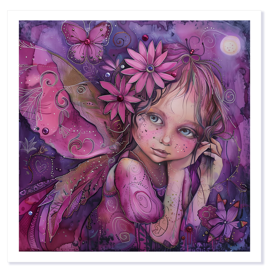 Twinkling Butterfly Fairy Art Card