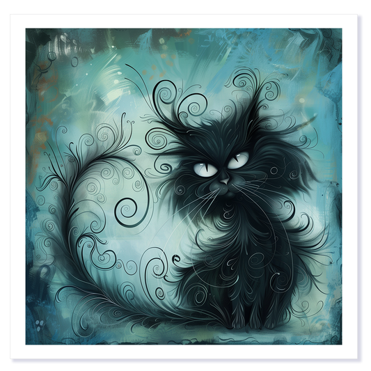 Whiskers & Floof Cat Art Card