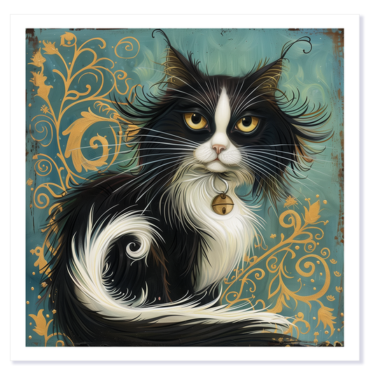 Another Artsy Tuxedo Cat Art Card