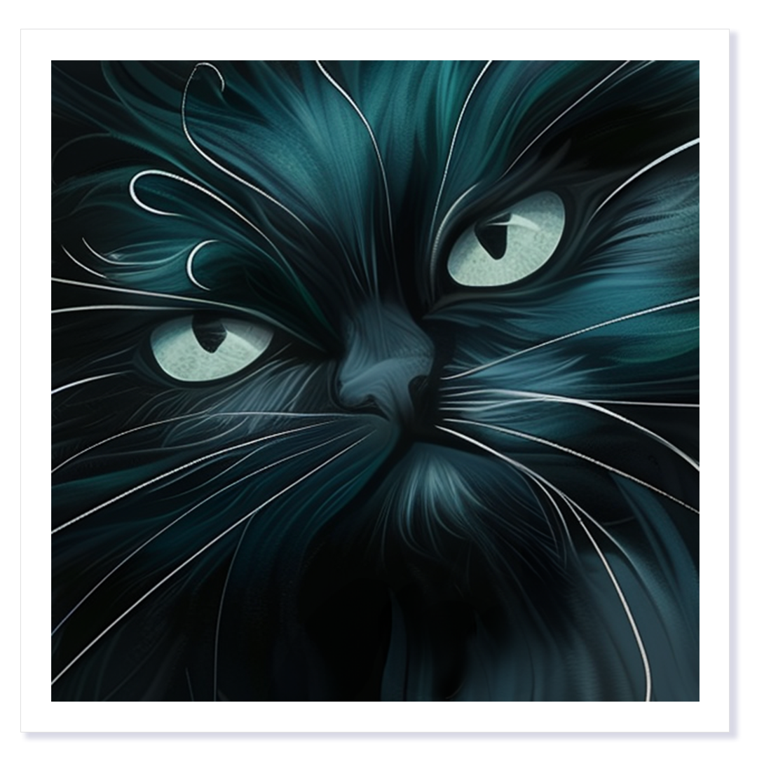 Dark Kitty Cat Art Card