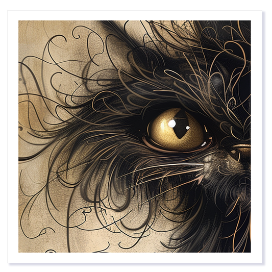 Watching You Cat Art Card